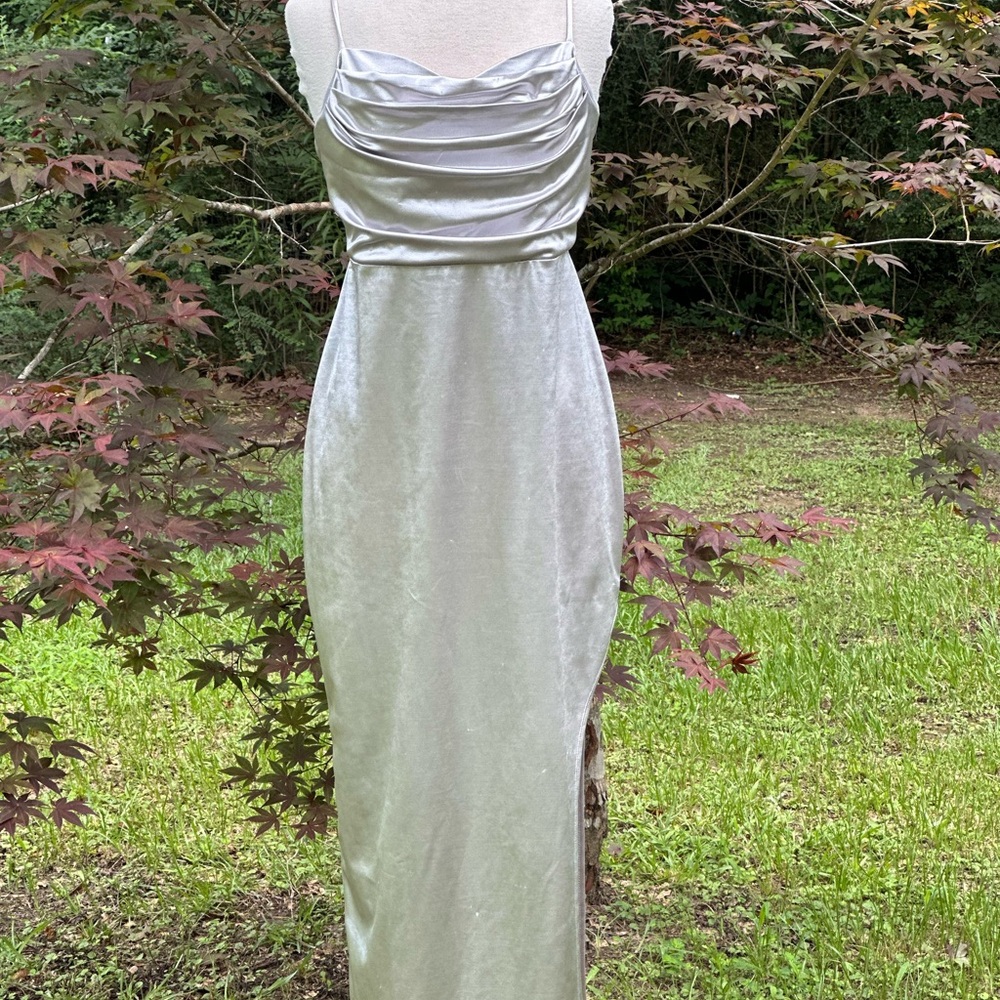White Sleeveless Maxi Gown with Spaghetti Straps